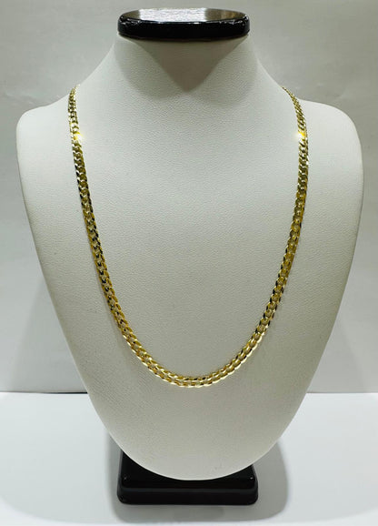 14K GOLD CUBAN  LINK CHAIN NECKLACE-  22"   6.2gm