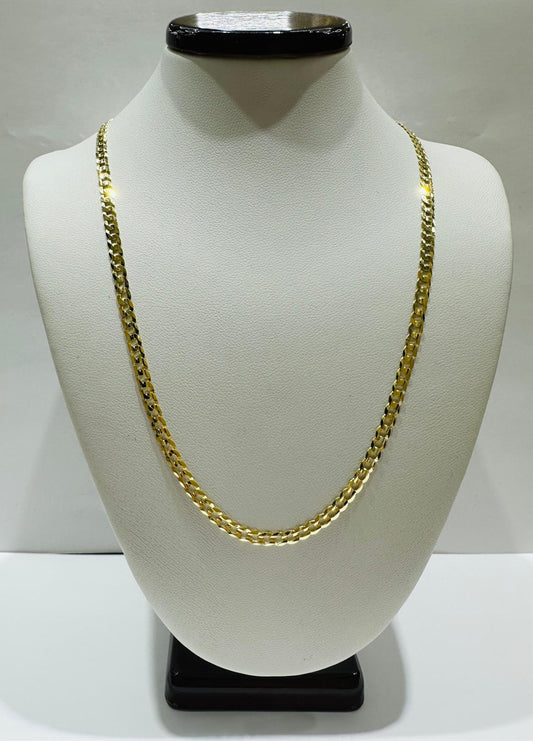 14K GOLD CUBAN  LINK CHAIN NECKLACE-  22"   6.2gm