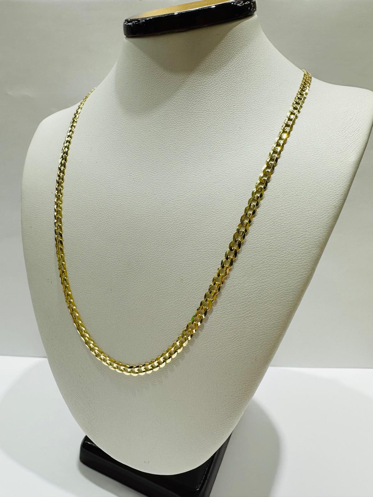 14K GOLD CUBAN  LINK CHAIN NECKLACE-  22"   6.2gm