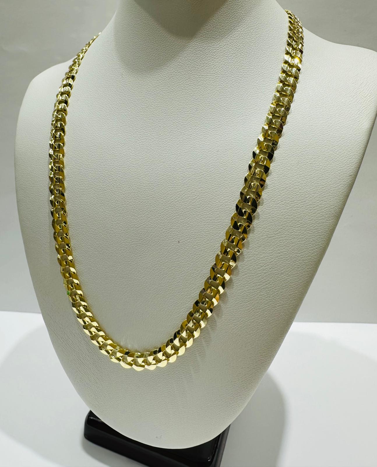 14K GOLD CUBAN  LINK CHAIN NECKLACE-  22"   22.2gm