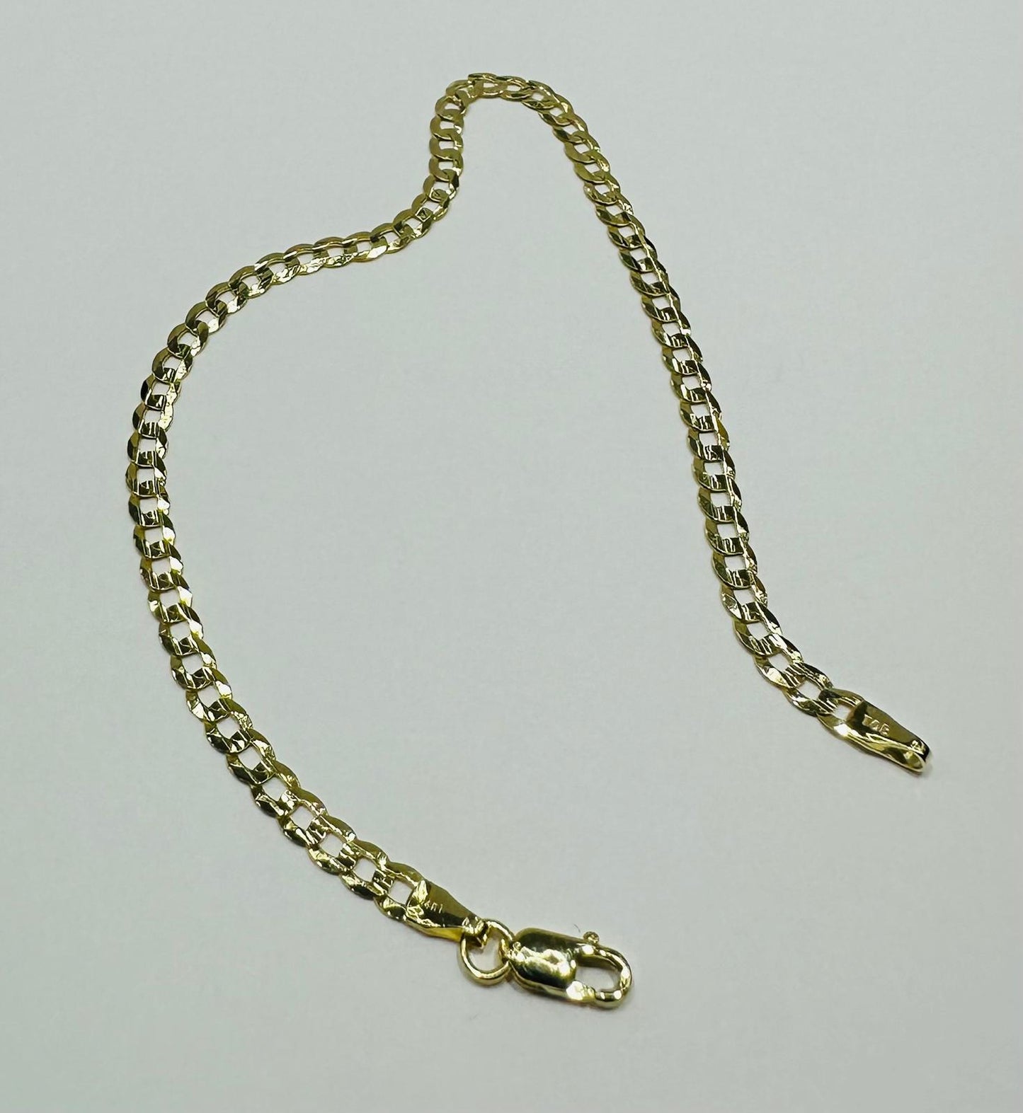 14K GOLD CUBAN  LINK BRACELET-  7.5"   2.4gm