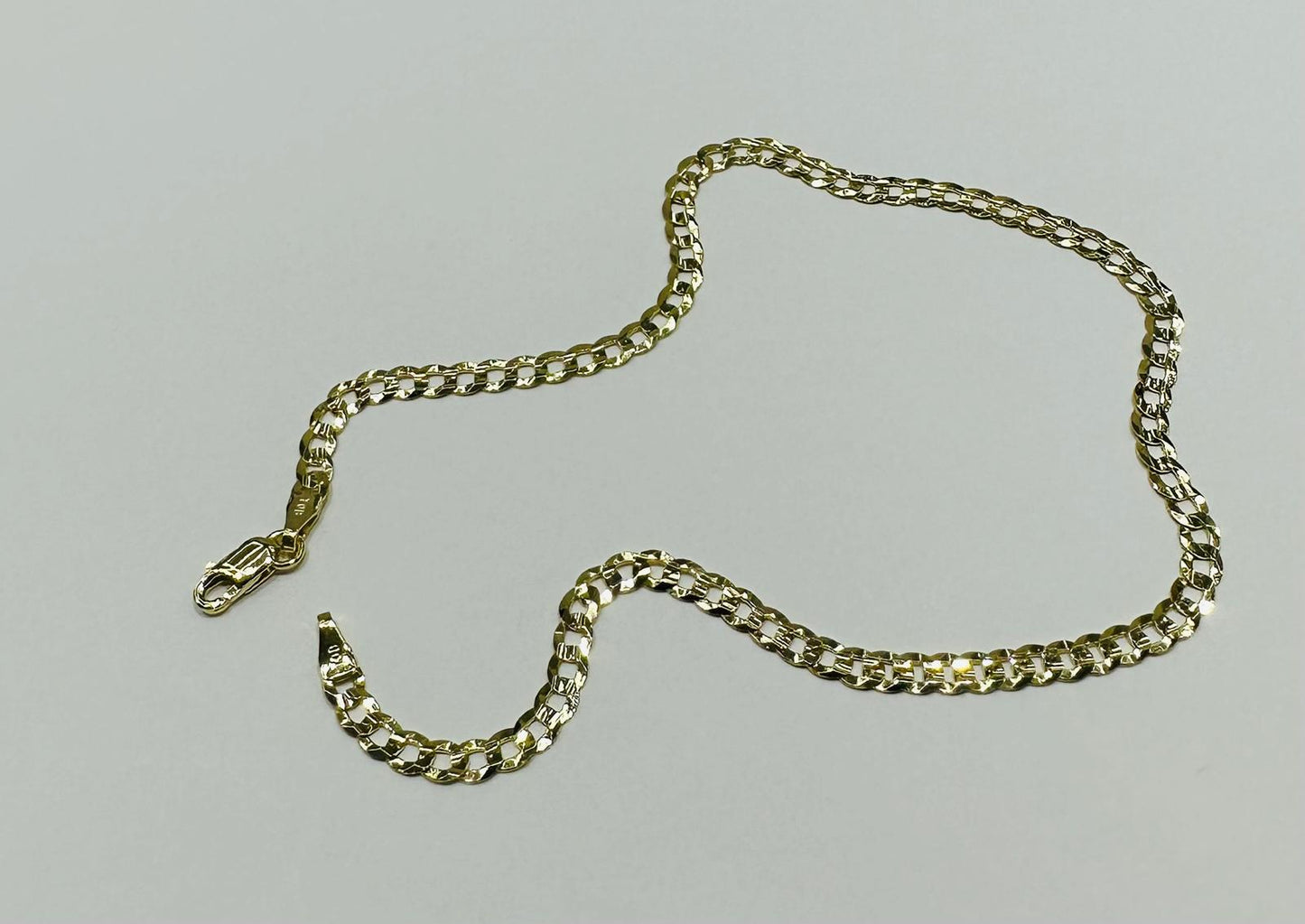 14K GOLD CUBAN  LINK BRACELET-  10"   3.2gm