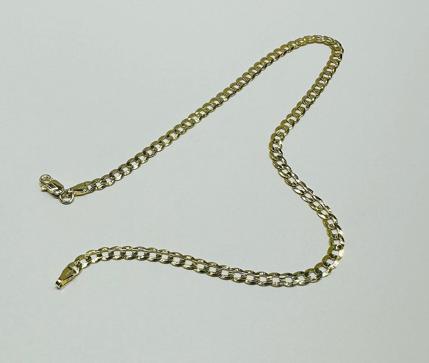 14K GOLD CUBAN  LINK BRACELET-  10"   3.2gm