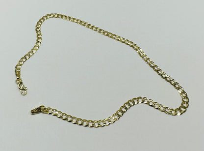 14K GOLD CUBAN  LINK BRACELET-  10"   3.2gm