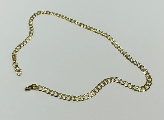 14K GOLD CUBAN  LINK BRACELET-  10"   3.2gm