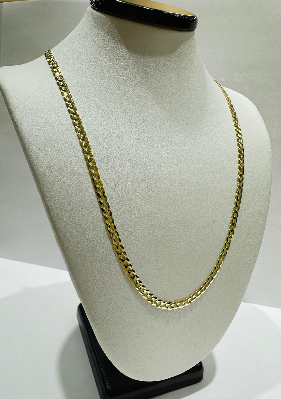 14K GOLD CUBAN  LINK CHAIN NECKLACE-  22"   6.2gm