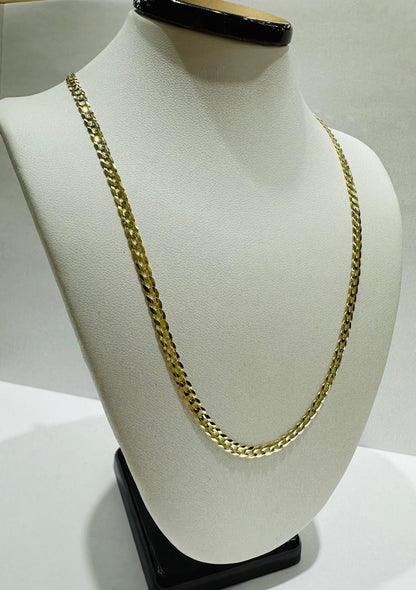 14K GOLD CUBAN  LINK CHAIN NECKLACE-  22"   6.2gm