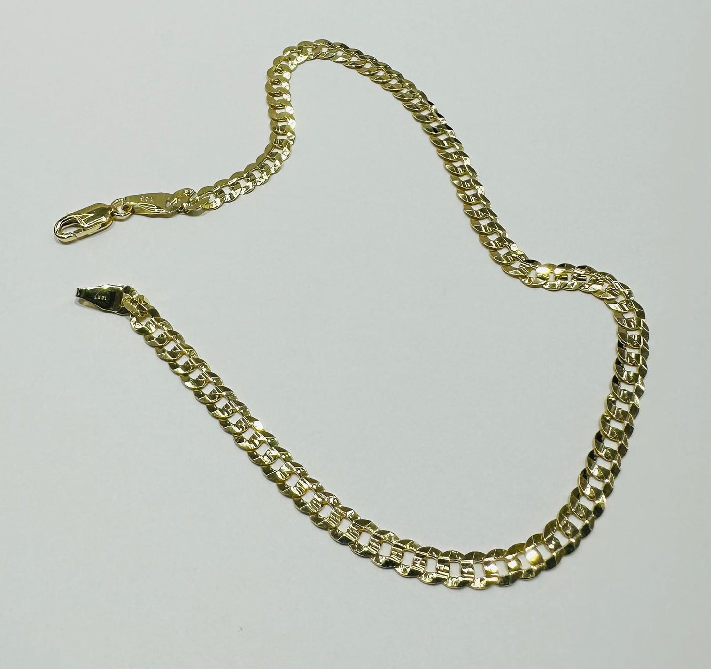14K GOLD CUBAN  LINK BRACELET-  8"   4.2gm