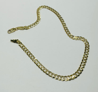 14K GOLD CUBAN  LINK BRACELET-  8"   4.2gm