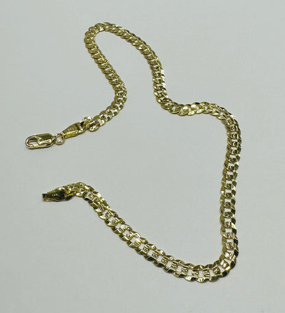 14K GOLD CUBAN  LINK BRACELET-  8"   4.2gm