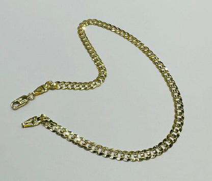 14K GOLD CUBAN  LINK BRACELET-  8"   6.1gm
