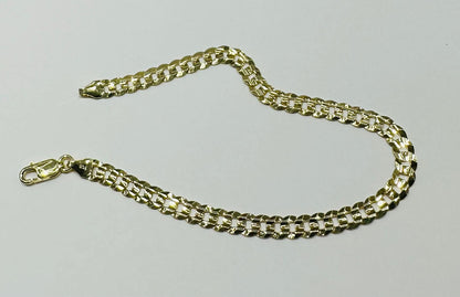 14K GOLD CUBAN  LINK BRACELET-  8"   6.1gm
