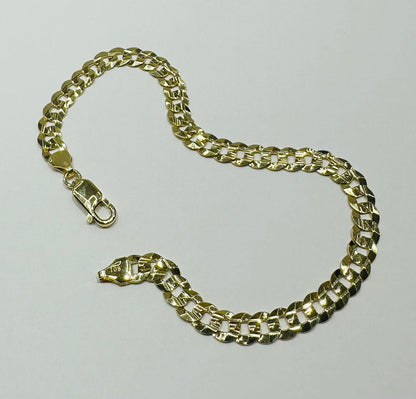 14K GOLD CUBAN  LINK BRACELET-  8"   8.9gm