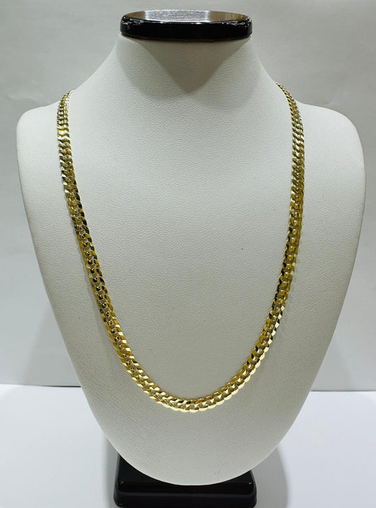 14K GOLD CUBAN  LINK CHAIN NECKLACE-  24"   12.5gm