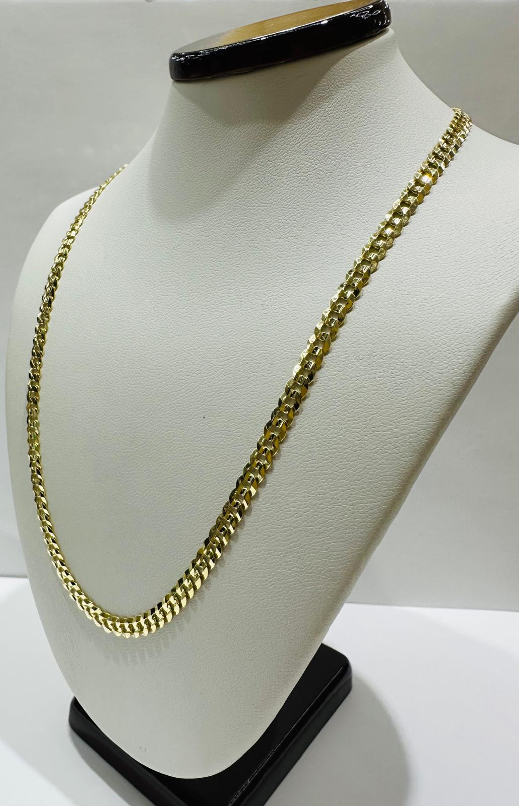 14K GOLD CUBAN  LINK CHAIN NECKLACE-  24"   12.5gm