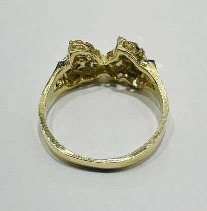 10K GOLD HEART RING- WEIGHT:  2.3gm