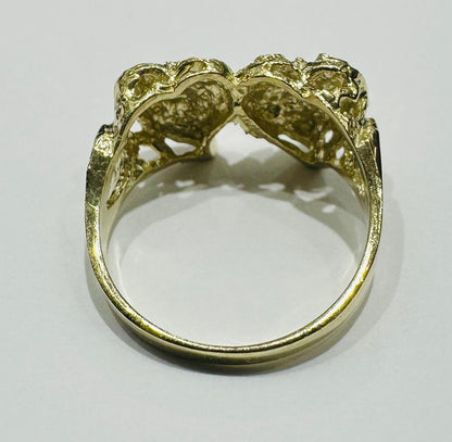 10K GOLD HEART RING- WEIGHT:  2.8gm