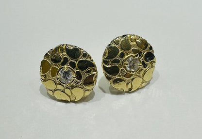 10K GOLD ROUND EARRINGS  WEIGHT: 1.7gm