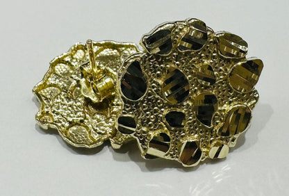 10K GOLD ROUND NUGGET EARRINGS  WEIGHT: 2.9gm