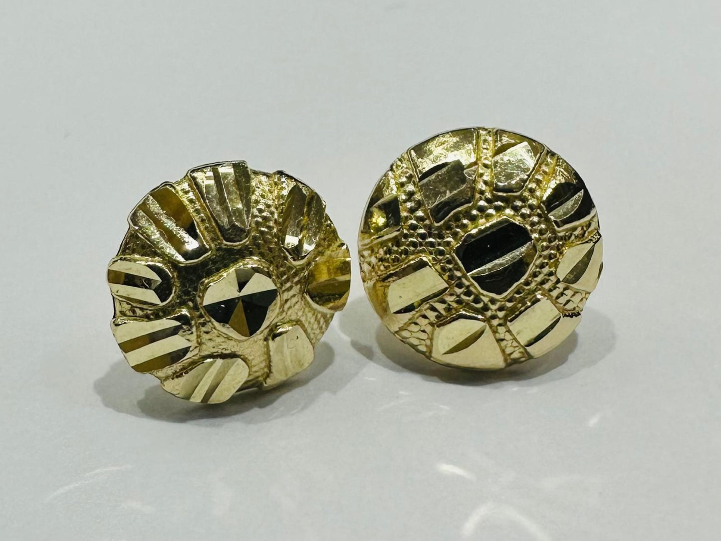 10K GOLD ROUND NUGGET EARRINGS