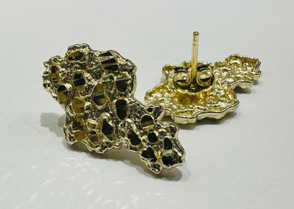 10K GOLD NUGGET EARRINGS  WEIGHT: 2.6gm