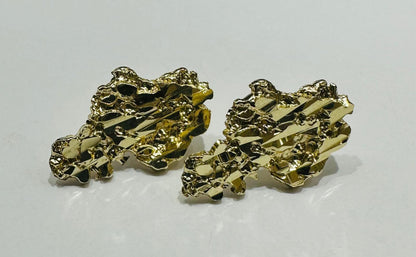 10K GOLD NUGGET EARRINGS  WEIGHT: 2.1gm