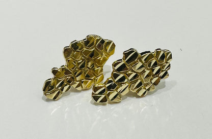 10K GOLD NUGGET EARRINGS  WEIGHT: 3.2gm