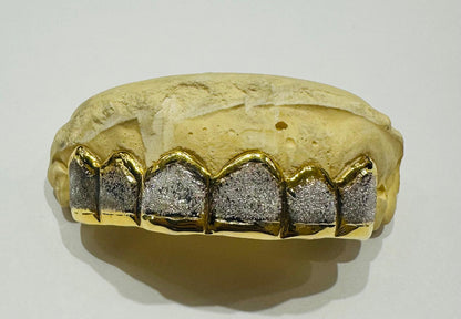 10K TWO TONED DIAMOND DUST GRILL (6PC: $599) - ( AVAILABLE IN 6PC, 8PC, 10PC, 12PC)