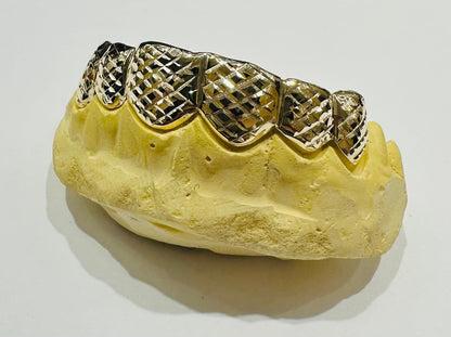 10K GOLD DIAMOND CUT PULLOUT GRILL (6 BOTTOM : $699) - ( AVAILABLE IN 6PC, 8PC, 10PC, 12PC)