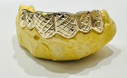 10K GOLD DIAMOND CUT DIAMOND DUST PULLOUT GRILL (6 BOTTOM : $599) -( AVAILABLE IN 6PC, 8PC, 10PC, 12PC)