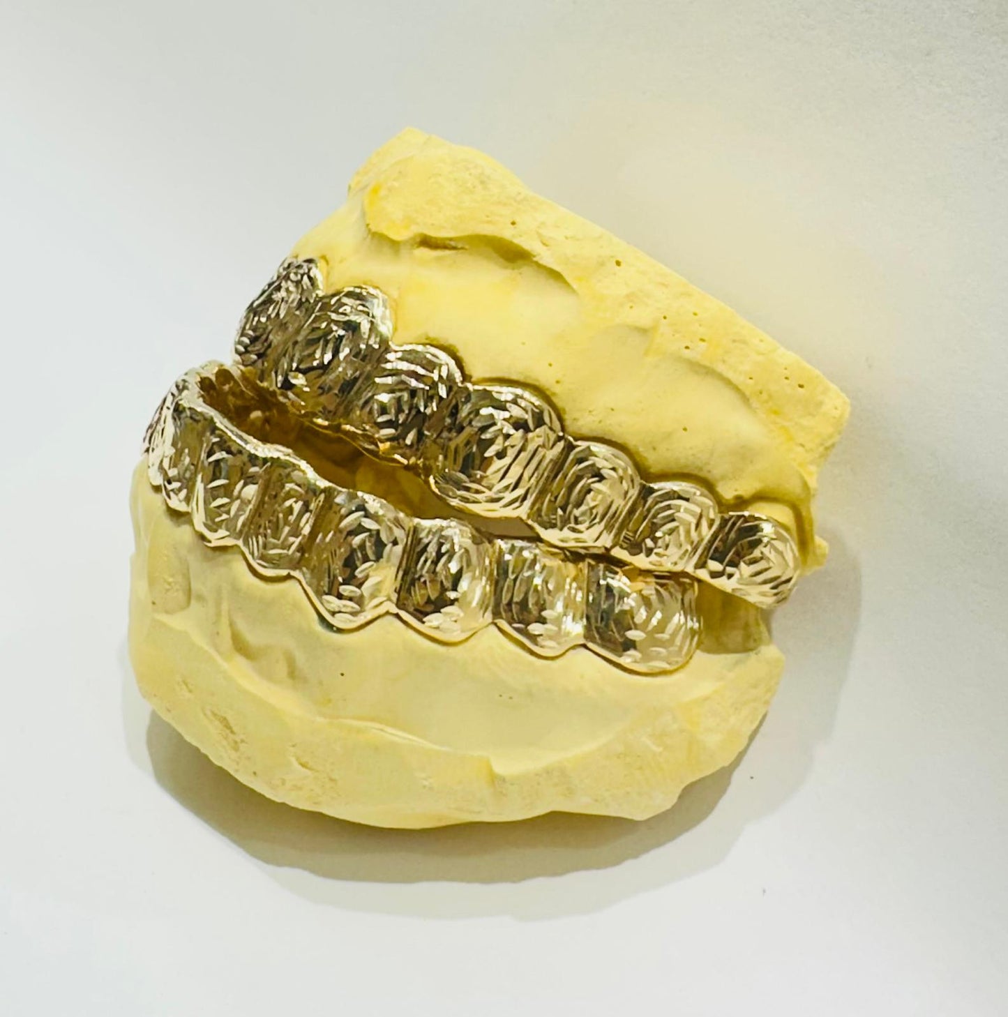 10K GOLD NUGGET CUT DIAMOND DUST GRILL- (12 TOP & BOTTOM : $2399) - ( AVAILABLE IN 6PC, 8PC, 10PC, 12PC)