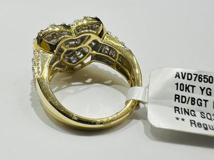 10K YELLOW GOLD NATURAL DIAMOND HEART RING- WEIGHT: 1.00CT
