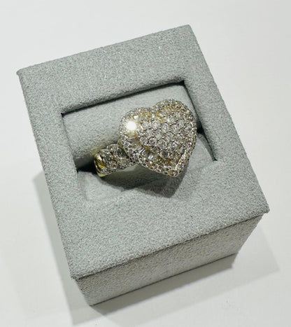 10K YELLOW GOLD NATURAL DIAMOND HEART RING- WEIGHT: 1.05CT