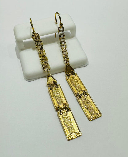 10K GOLD SAINTJUDE HOOP EARRINGS- WEIGHT:  5.9gm