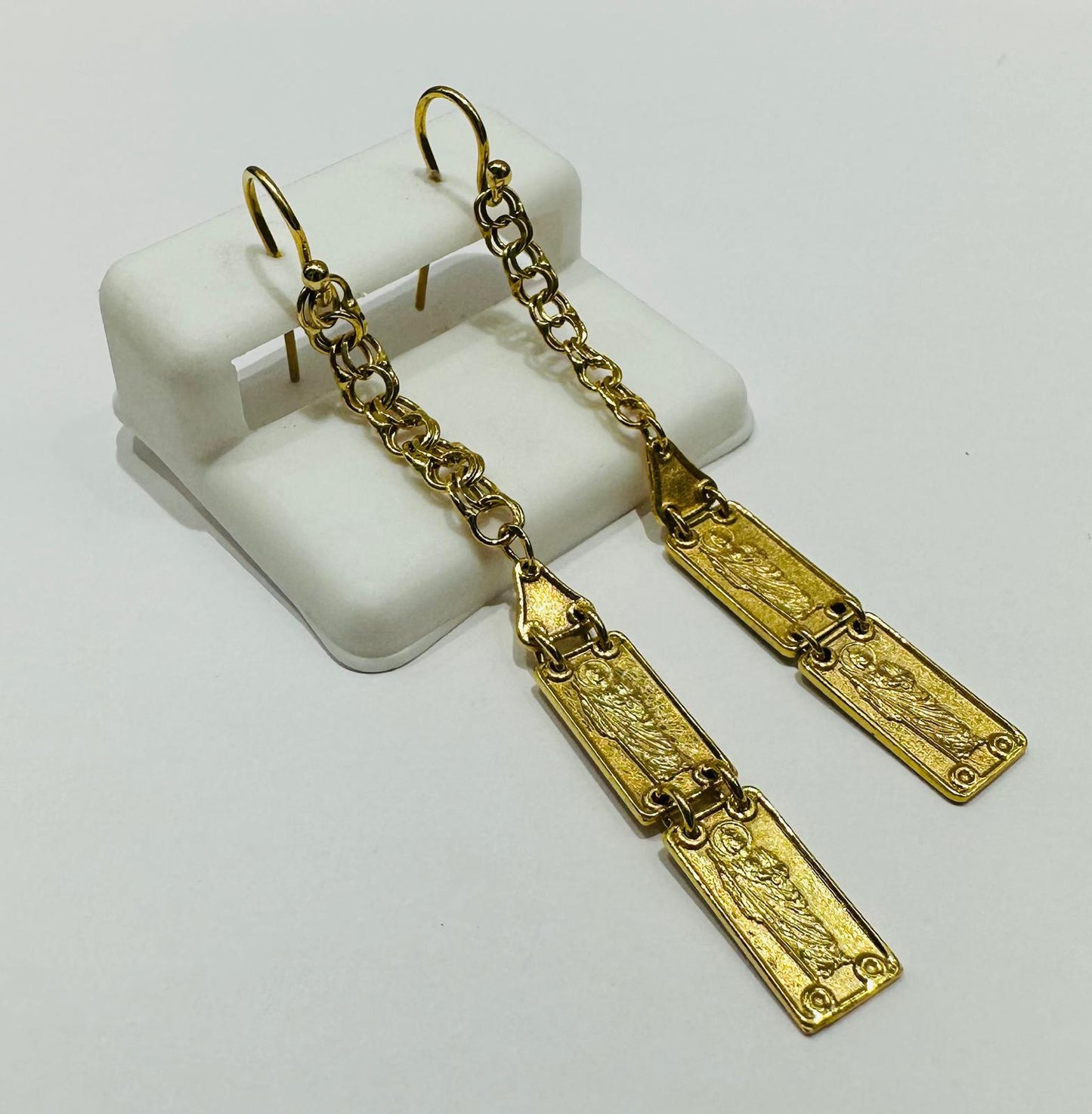 10K GOLD SAINTJUDE HOOP EARRINGS- WEIGHT:  5.9gm