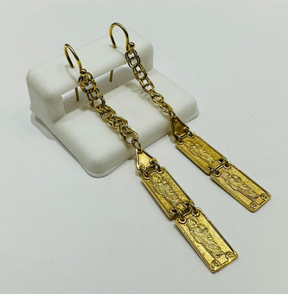 10K GOLD SAINTJUDE HOOP EARRINGS- WEIGHT:  5.9gm