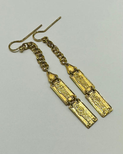 10K GOLD SAINTJUDE HOOP EARRINGS- WEIGHT:  5.9gm