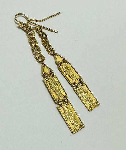 10K GOLD SAINTJUDE HOOP EARRINGS- WEIGHT:  5.9gm