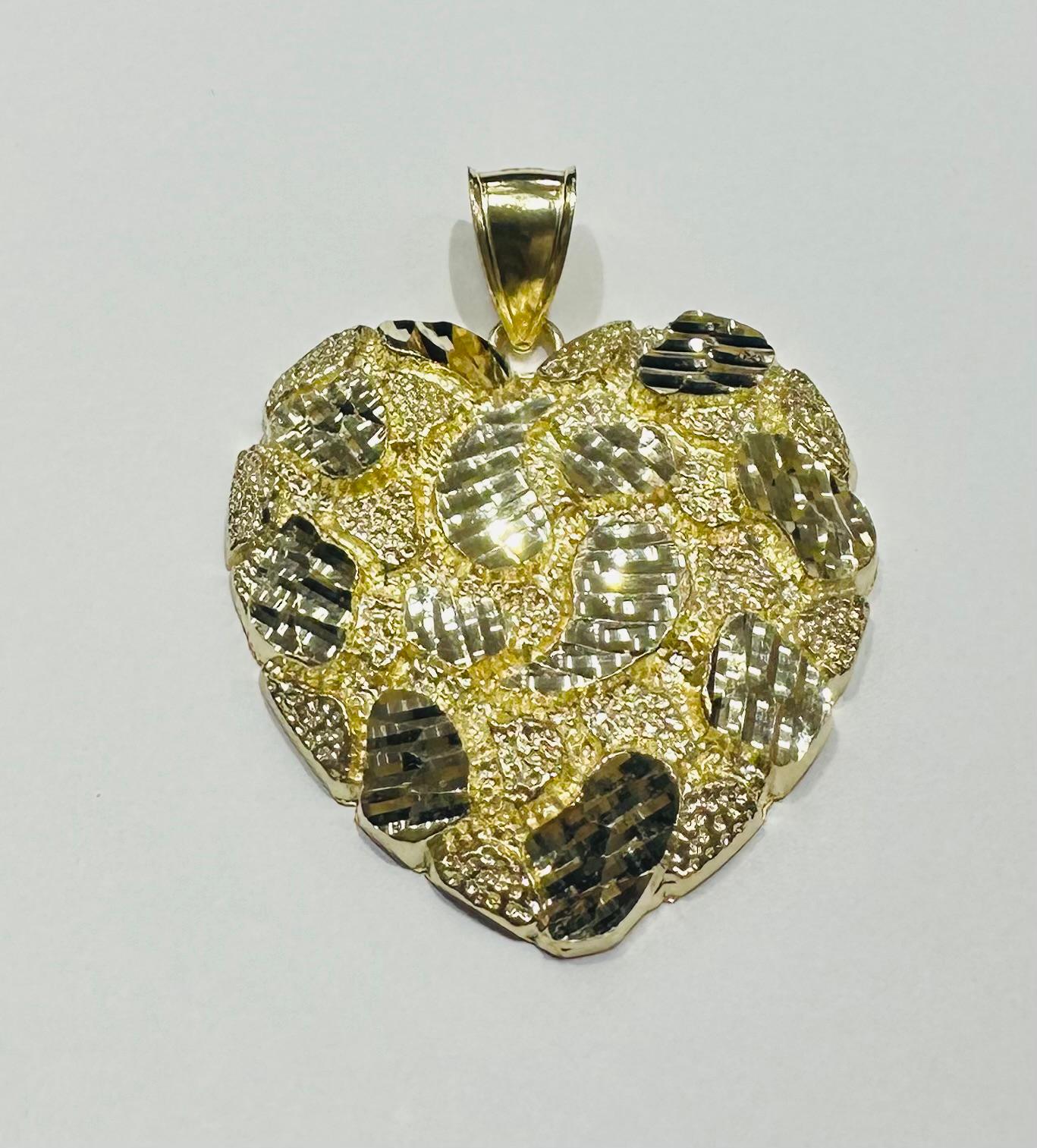10K GOLD HEART PENDANT- WEIGHT:  6.8gm