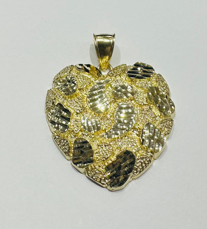 10K GOLD HEART PENDANT- WEIGHT:  6.8gm