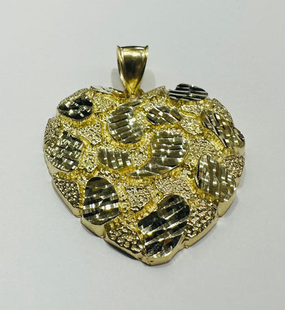10K GOLD HEART PENDANT- WEIGHT:  6.8gm