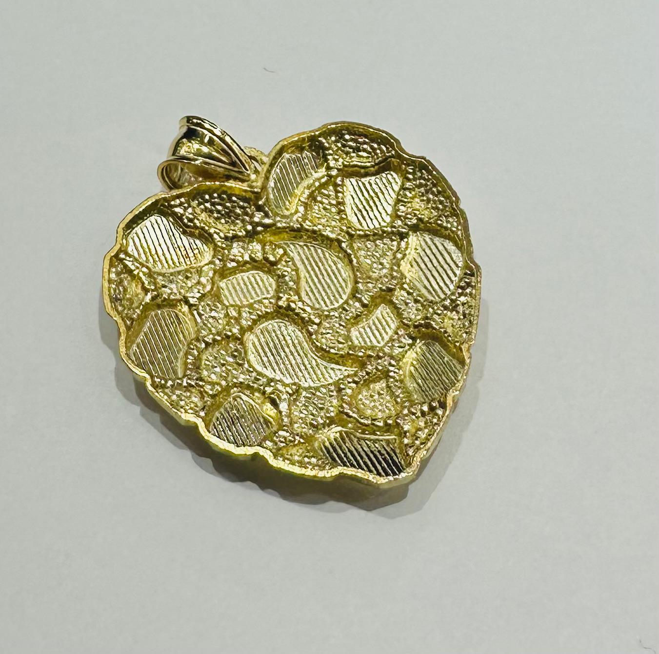 10K GOLD HEART PENDANT- WEIGHT:  4.2gm