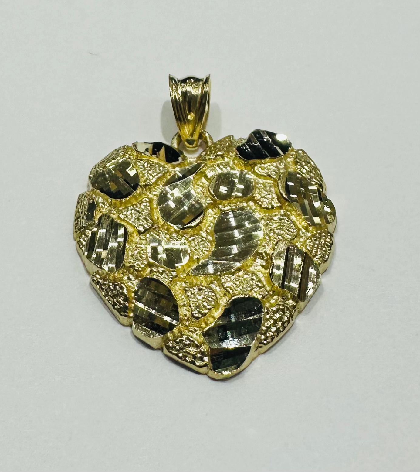 10K GOLD HEART PENDANT- WEIGHT:  2.4gm