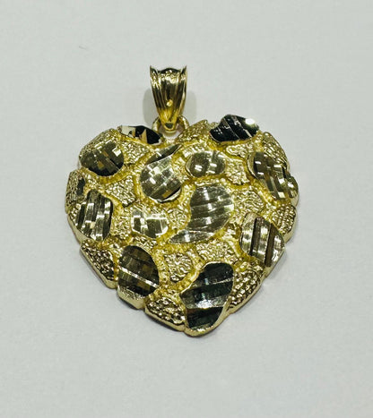 10K GOLD HEART PENDANT- WEIGHT:  2.4gm