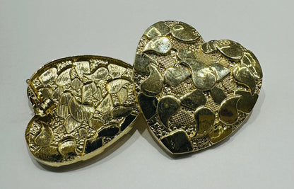 10K GOLD HEART NUGGET EARRINGS- WEIGHT: 4.8gm