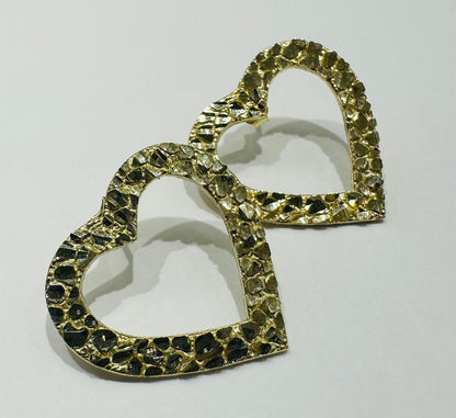 10K GOLD HEART EARRINGS- WEIGHT: 4.3gm