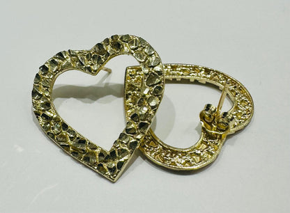 10K GOLD HEART EARRINGS- WEIGHT: 4.3gm