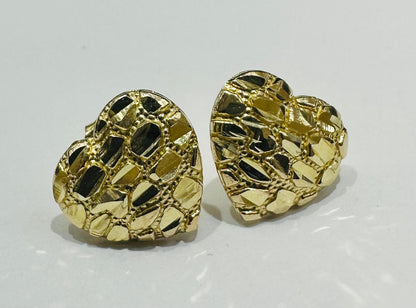 10K GOLD HEART EARRINGS
