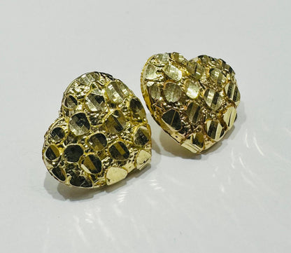10K GOLD HEART EARRINGS- WEIGHT: 2.8gm