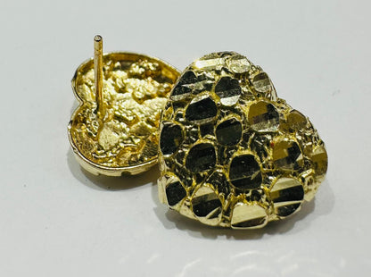 10K GOLD HEART EARRINGS- WEIGHT: 2.8gm